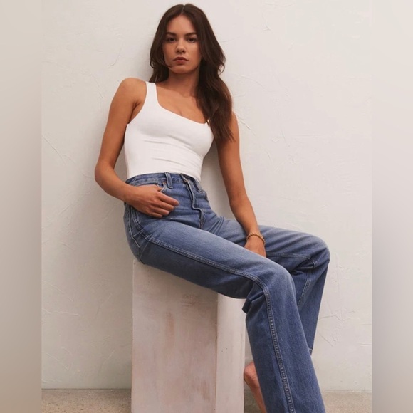 Never worn New without Tags- Z Supply Alana So Smooth Bodysuit- White- L - Picture 2 of 8